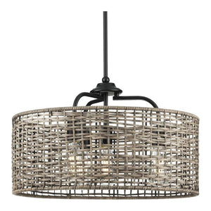 4 Light Matte Black Mocha Accent Dimmable Pendant Light Fixture 1