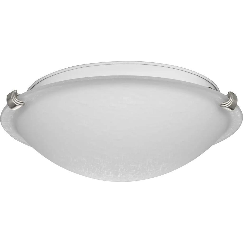 2 Light Brushed Nickel Finish Etched Linen Glass Ceiling Mount Light Fixture 1