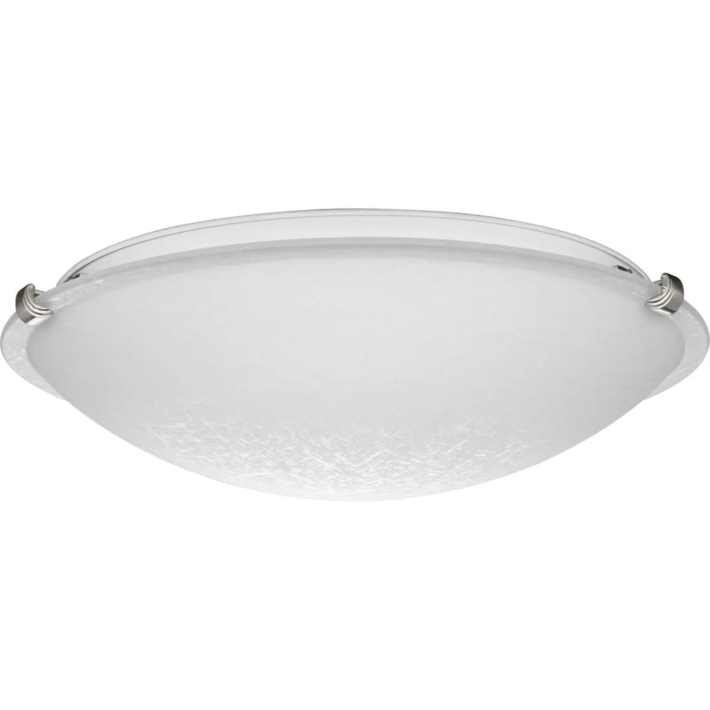 3 Light Brushed Nickel Finish Etched Linen Glass Ceiling Mount Light Fixture 1