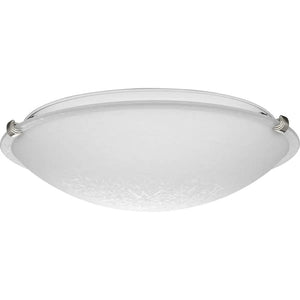 3 Light Brushed Nickel Finish Etched Linen Glass Ceiling Mount Light Fixture 1