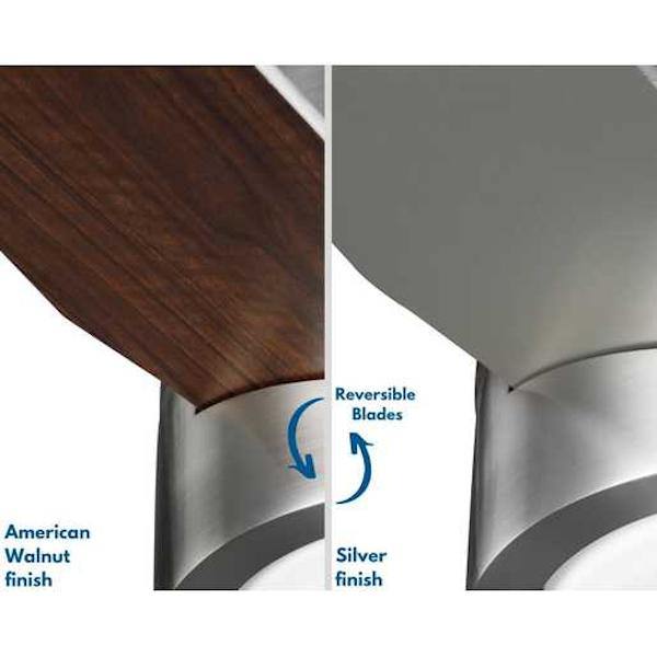 44" Brushed Nickel 3 Blade Indoor Remote Control LED Ceiling Fan 4
