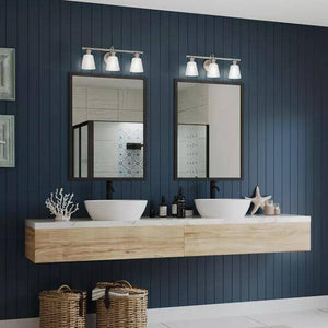 3 Light 120 volt Brushed Nickel Vanity Opal Glass Light Fixture 3