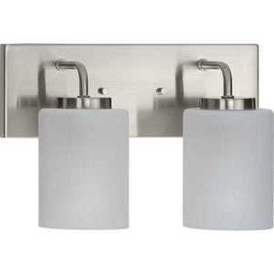 2 Light 120 volt Brushed Nickel Vanity Etched Glass Light Fixture 2