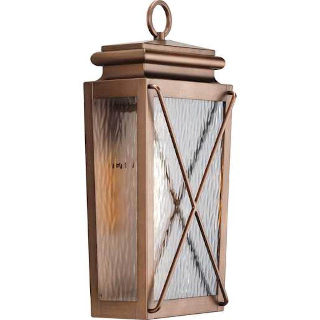 1 Light Antique Copper with Clear Water Glass Wall Light Fixture 1