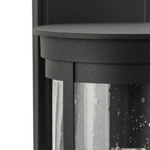 1 Light Black with Clear Seeded Glass Wall Light Fixture 2
