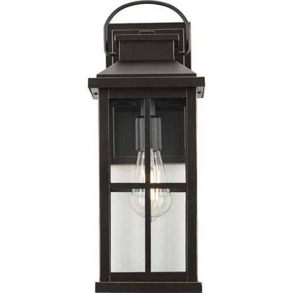 1 Light Antique Bronze with Clear Glass Wall Light Fixture 2