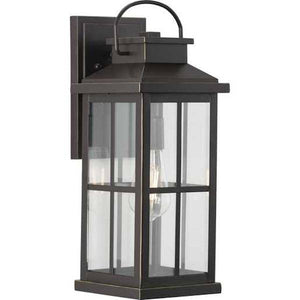 1 Light Antique Bronze with Clear Glass Wall Light Fixture 1