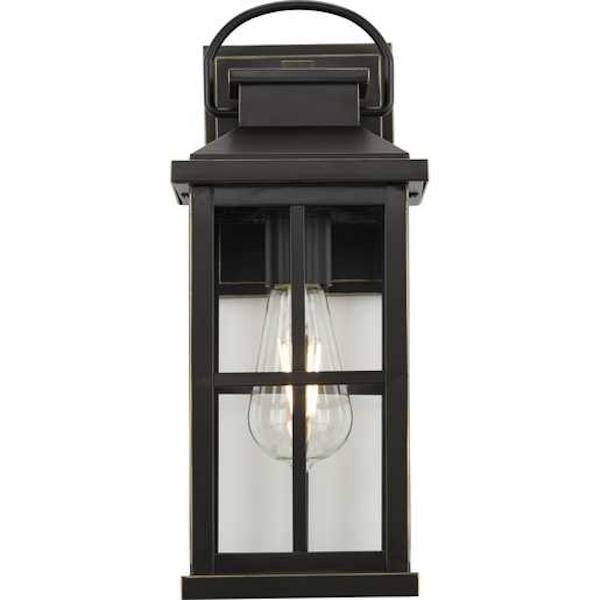 1 Light Antique Bronze with Clear Glass Wall Light Fixture 2