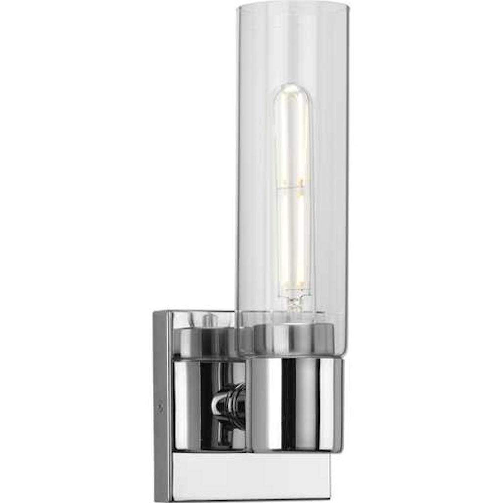 1 Light 120 volt Polished Chrome Vanity Clear Glass Light Fixture 1
