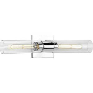 2 Light 120 volt Polished Chrome Vanity Clear Glass Light Fixture 2