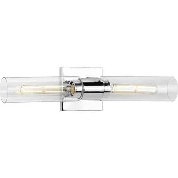 2 Light 120 volt Polished Chrome Vanity Clear Glass Light Fixture 2