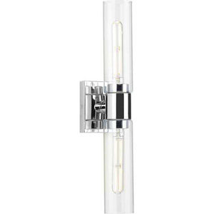 2 Light 120 volt Polished Chrome Vanity Clear Glass Light Fixture 1