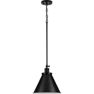 1 Light Matte Black Metal Shade Dimmable Pendant Light Fixture 2