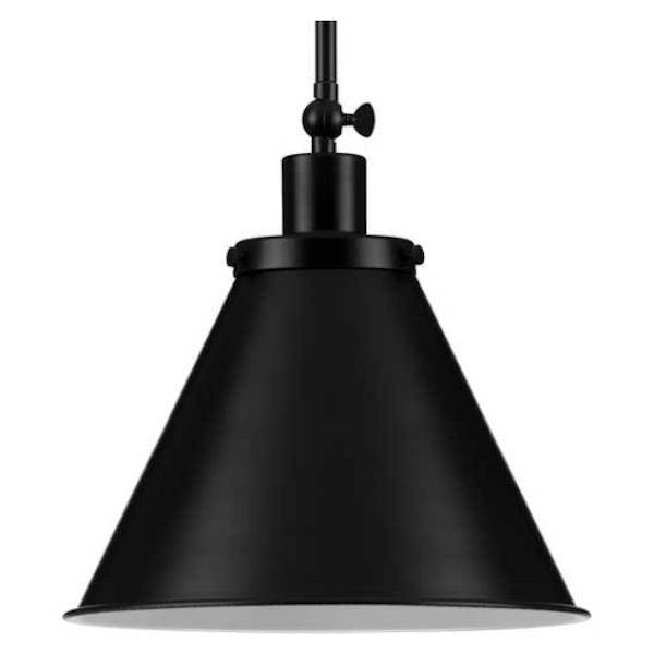 1 Light Matte Black Metal Shade Dimmable Pendant Light Fixture 1
