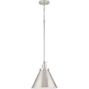 1 Light Brushed Nickel Metal Shade Dimmable Pendant Light Fixture 2