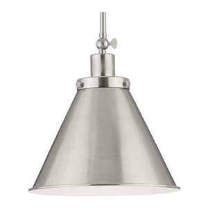 1 Light Brushed Nickel Metal Shade Dimmable Pendant Light Fixture 1