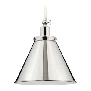1 Light Polished Nickel Metal Shade Dimmable Pendant Light Fixture 1