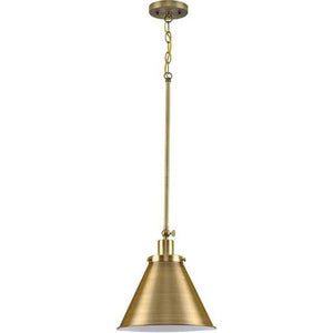 1 Light Vintage Brass Metal Shade Dimmable Pendant Light Fixture 2