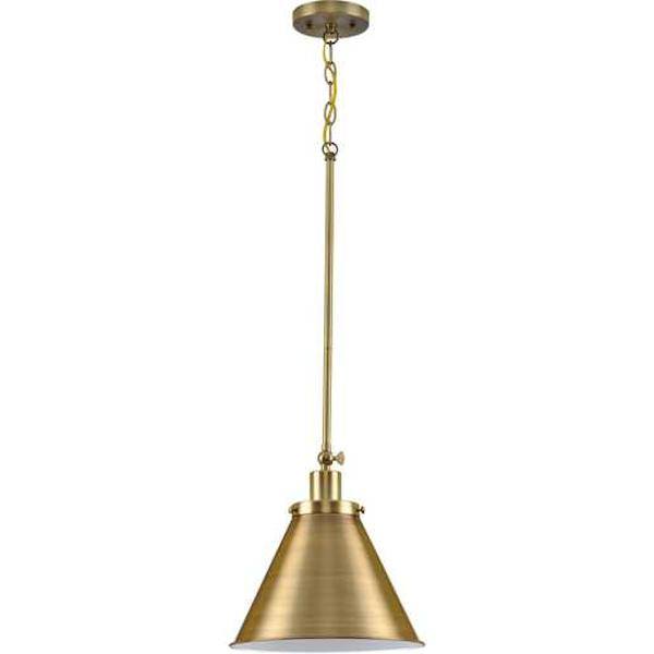 1 Light Vintage Brass Metal Shade Dimmable Pendant Light Fixture 2
