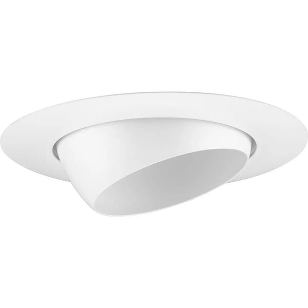 6" Satin White Recessed Eyeball Round Trim 1