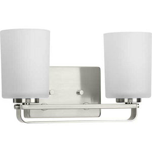 2 Light 120 volt Brushed Nickel Vanity Etched Glass Light Fixture 1