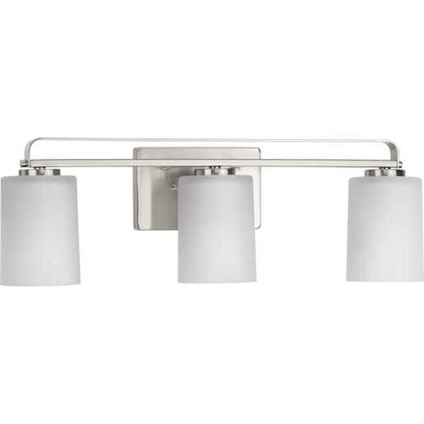 3 Light 120 volt Brushed Nickel Vanity Etched Glass Light Fixture 2