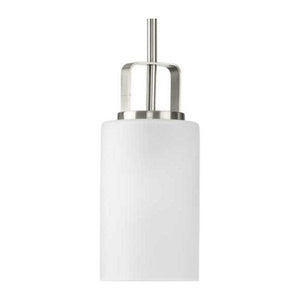 1 Light Brushed Nickel Etched Glass Shade Pendant Light Fixture 1
