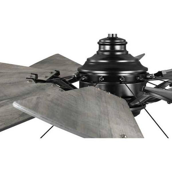 60" Matte Black 12 Rustic Charcoal Blade Remote Control Windmill Ceiling Fan 2