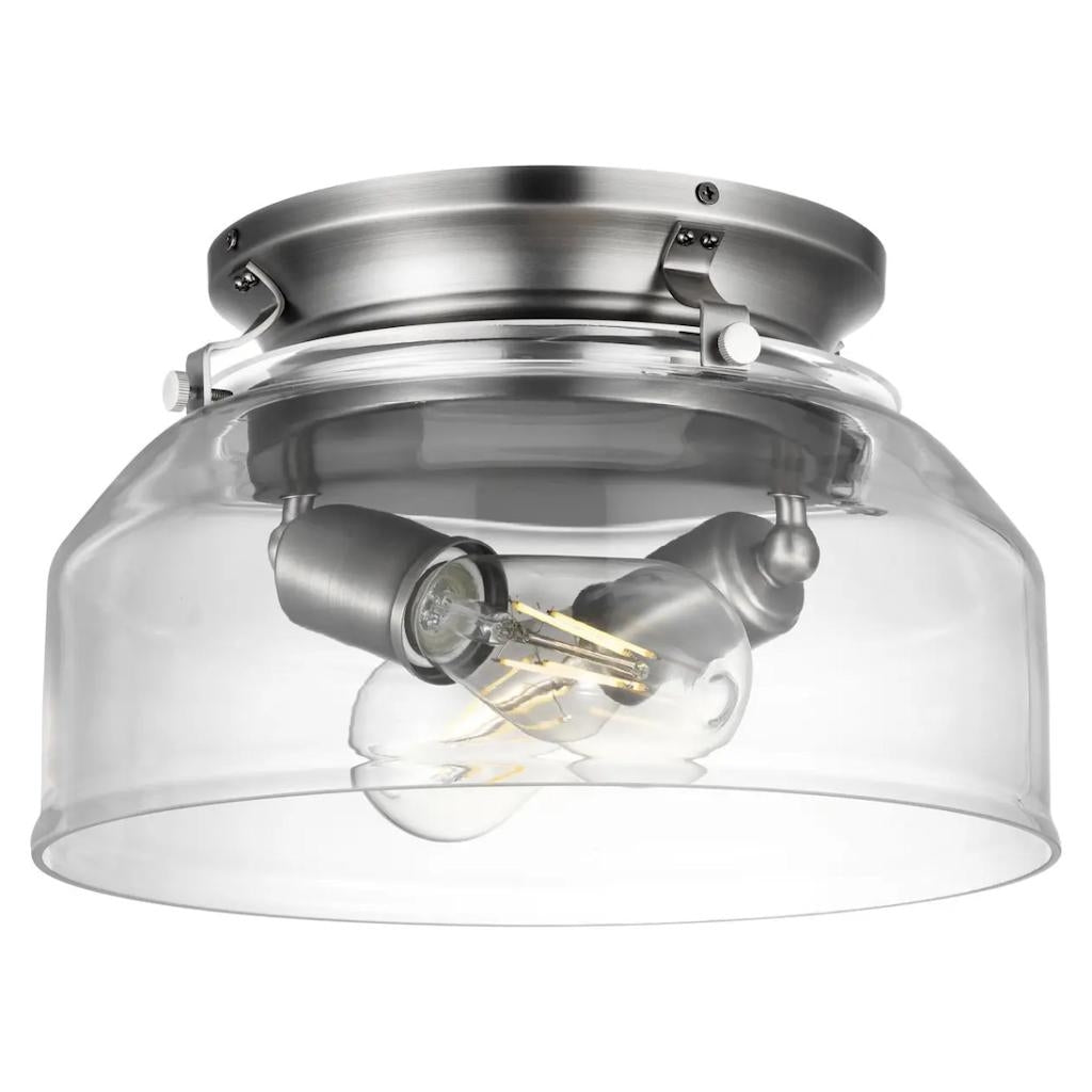 2 Light Antique Nickel Clear Glass Shade Springer Collection Light Kit 1