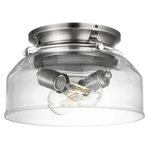2 Light Antique Nickel Clear Glass Shade Springer Collection Light Kit 1