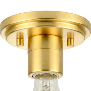 1 Light 120 volt Satin Brass Clear Glass Bowl Ceiling Light Fixture 3