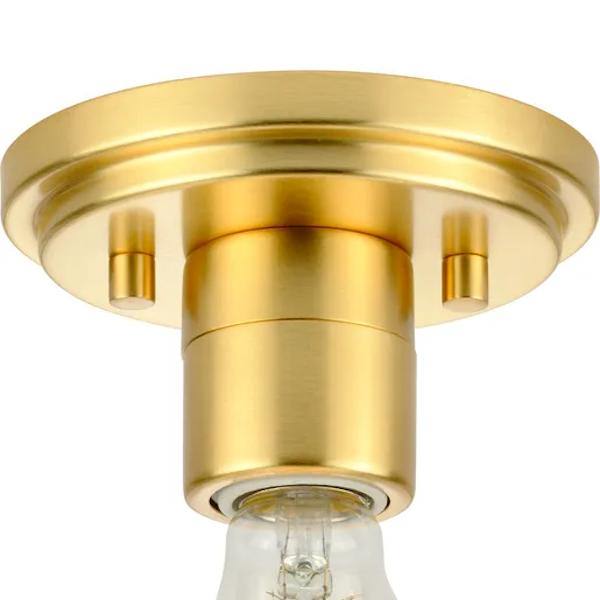 1 Light 120 volt Satin Brass Clear Glass Bowl Ceiling Light Fixture 3
