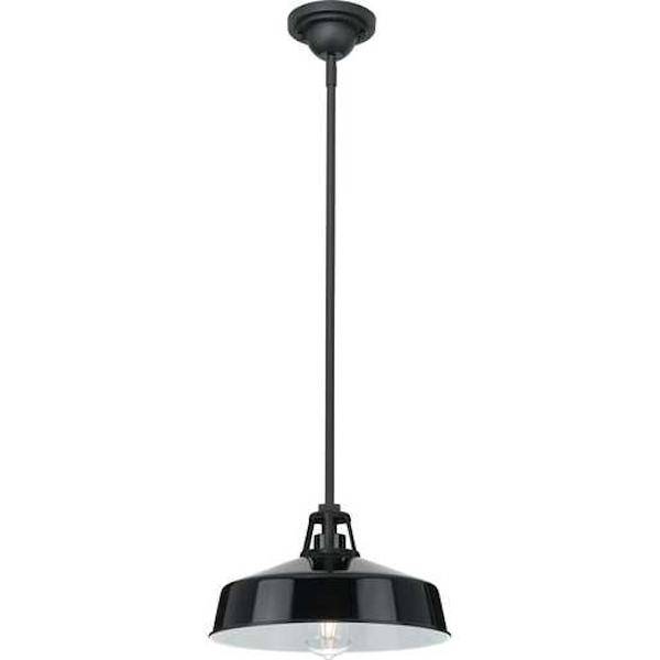 1 Light Black Semi-Flush Mount Cedar Springs Hanging Lantern Light Fixture 2