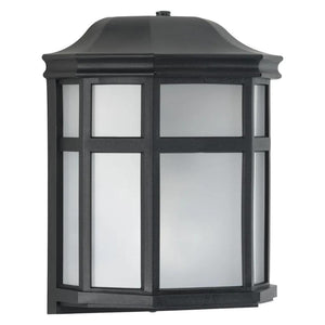 1 Light Textured Black with Frosted Acrylic Shade Wall Light Fixture 1