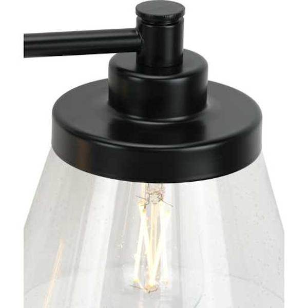 4 Light 120 volt Matte Black Vanity Seeded Glass Light Fixture 2