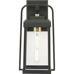 1 Light Antique Bronze with Clear Glass Outdoor Wall Light Fixture 2