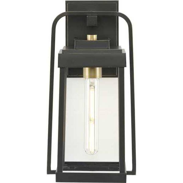 1 Light Antique Bronze with Clear Glass Outdoor Wall Light Fixture 2
