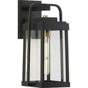 1 Light Antique Bronze with Clear Glass Outdoor Wall Light Fixture 1