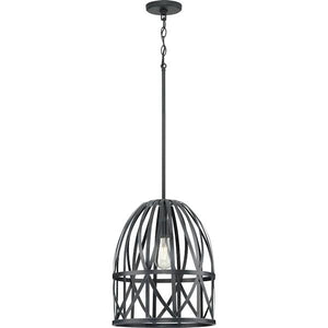1 Light Black Basket Farmhouse Style Pendant Light Fixture 3