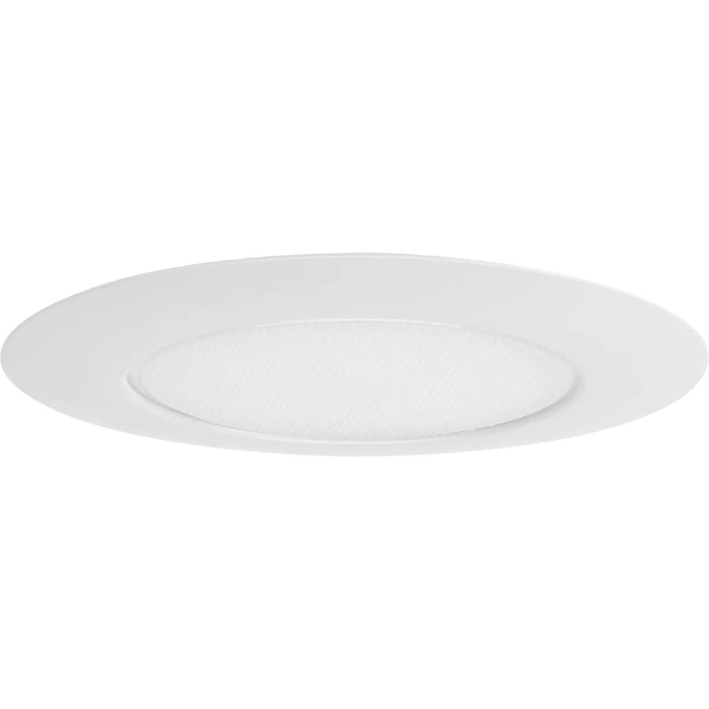6" Satin White Recessed Lensed Open Shower Round Trim 1