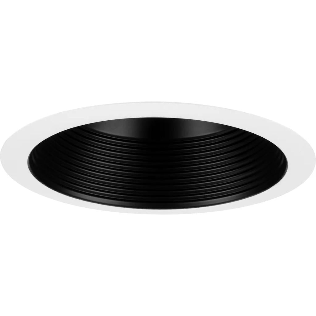 6" Black Shallow Recessed Step Baffle Round Trim 1
