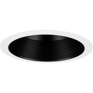 6" Black Shallow Recessed Step Baffle Round Trim 1