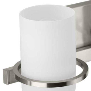 2 Light 120 volt Brushed Nickel Vanity Etched Glass Light Fixture 2
