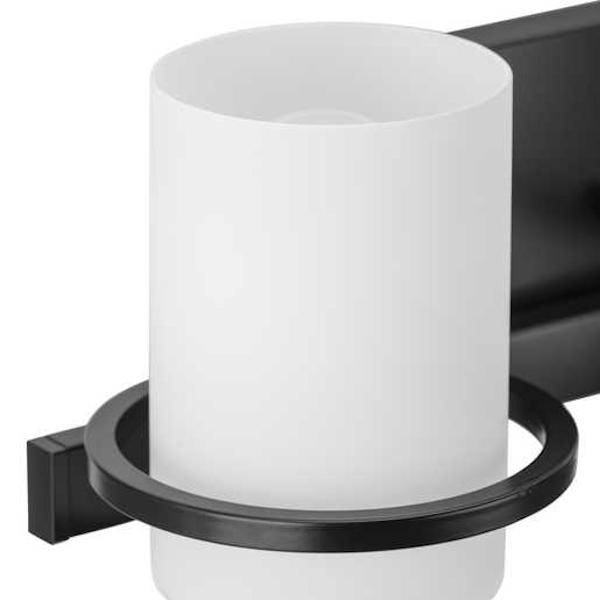 2 Light 120 volt Matte Black Vanity Etched Glass Light Fixture 2