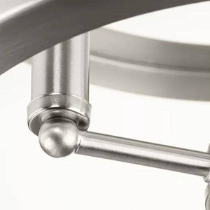 3 Light 120 volt Brushed Nickel Clear Curved Glass Pane Ceiling Light Fixture 3