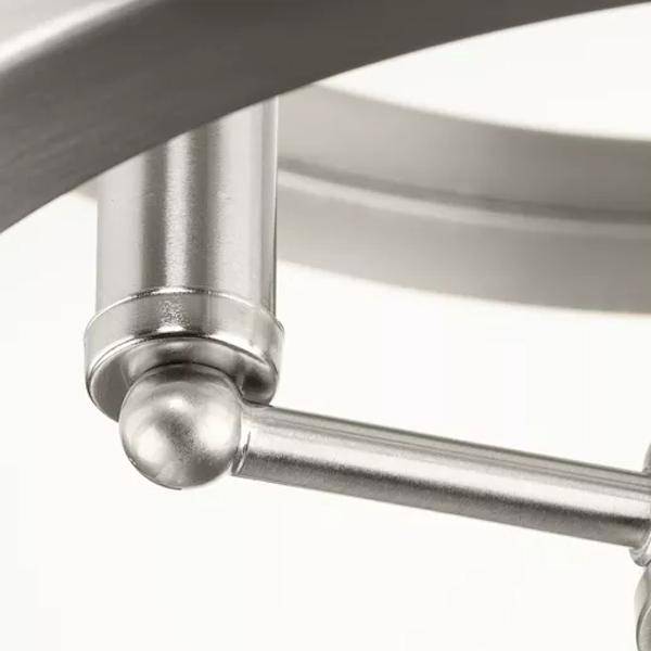 3 Light 120 volt Brushed Nickel Clear Curved Glass Pane Ceiling Light Fixture 3