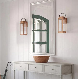 1 Light Antique Copper with Clear Glass Medium Wall Light Fixture 3