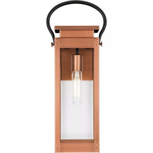 1 Light Antique Copper with Clear Glass Medium Wall Light Fixture 3