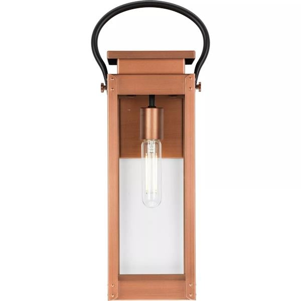 1 Light Antique Copper with Clear Glass Medium Wall Light Fixture 3