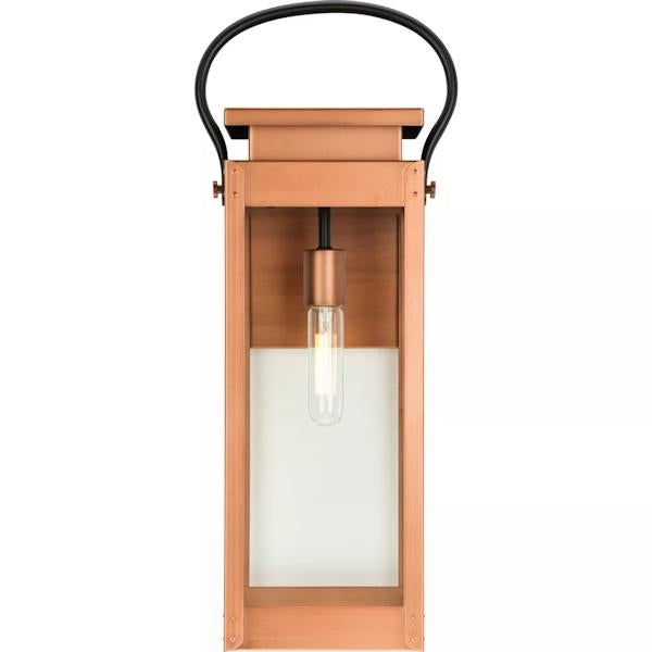 1 Light Antique Copper with Clear Glass Large Wall Light Fixture 3